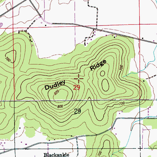 Topographic Map of Dudley Ridge, AL