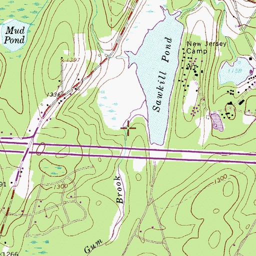 Topographic Map of Gum Brook, PA