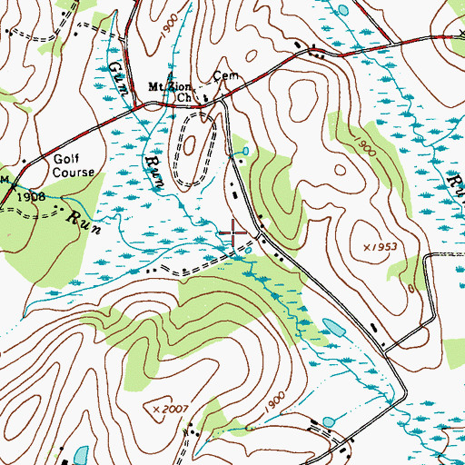 Topographic Map of Gum Run, PA