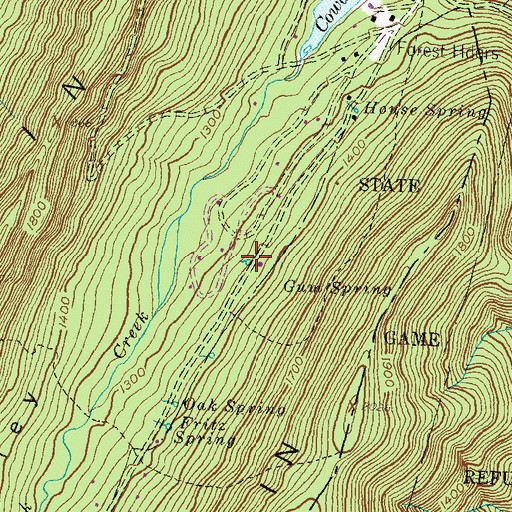 Topographic Map of Gum Spring, PA