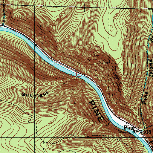 Topographic Map of Gundigut Valley, PA