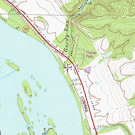 Topographic Map of Gurdy Run, PA