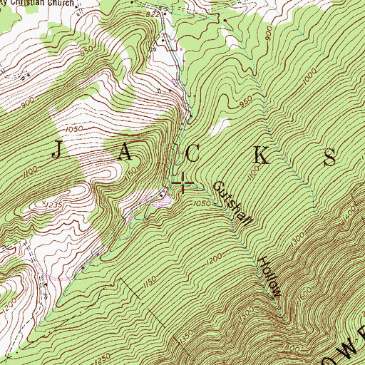 Topographic Map of Gutshall Hollow, PA