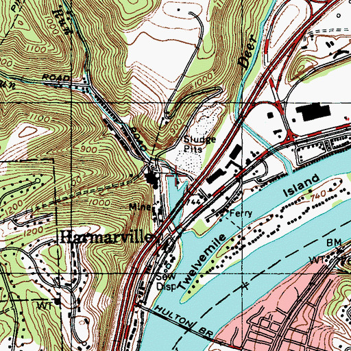 Topographic Map of Guys Run, PA
