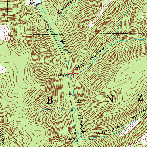 Topographic Map of H C Hollow, PA