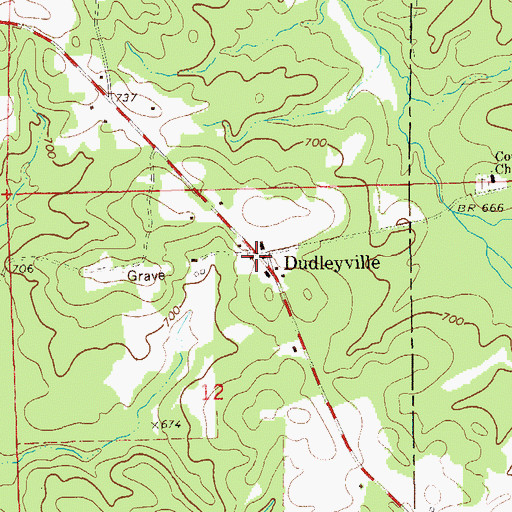 Topographic Map of Dudleyville, AL