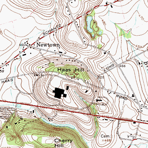 Topographic Map of Haas Hill, PA
