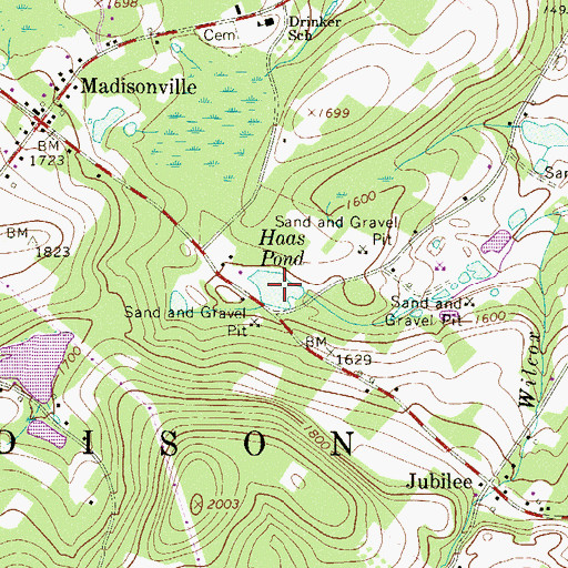 Topographic Map of Haas Pond, PA