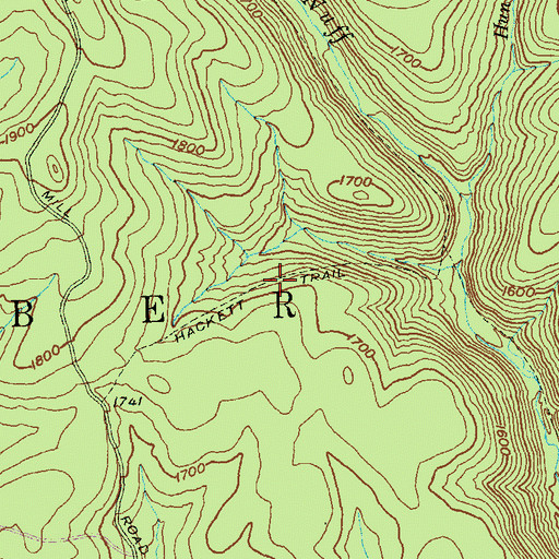Topographic Map of Hackett Trail, PA
