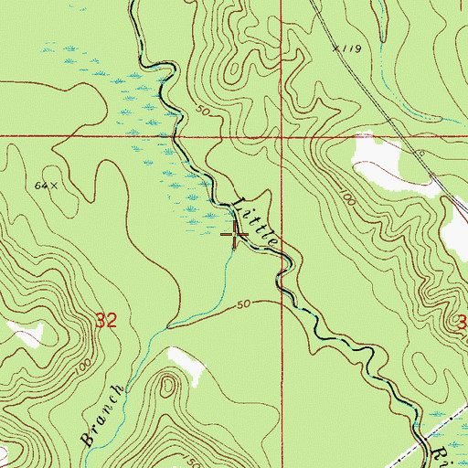 Topographic Map of Duff Branch, AL