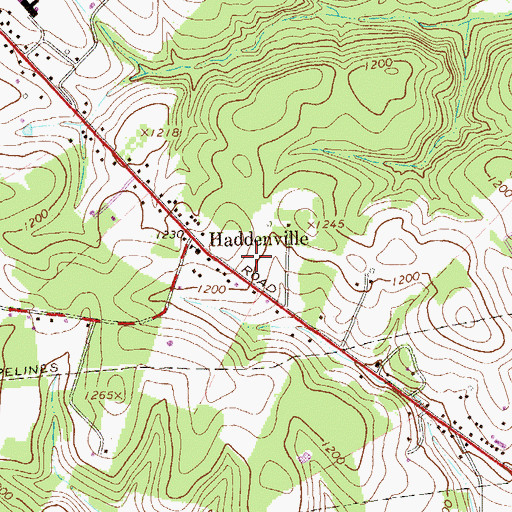 Topographic Map of Haddenville, PA