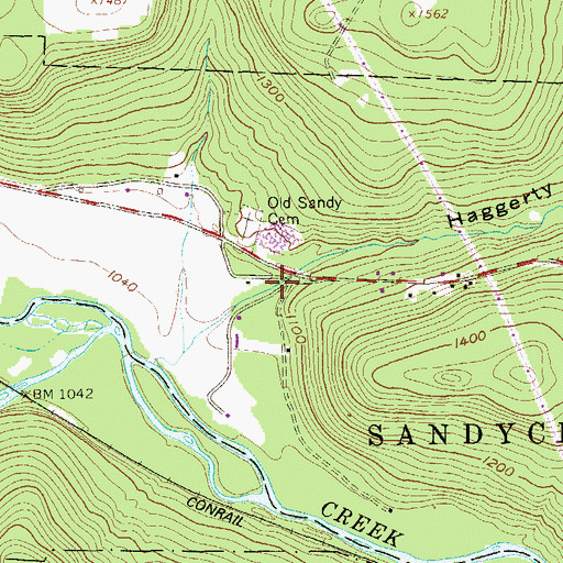 Topographic Map of Haggerty Hollow, PA