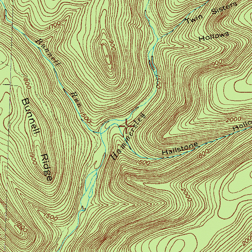 Topographic Map of Hailstone Hollow, PA
