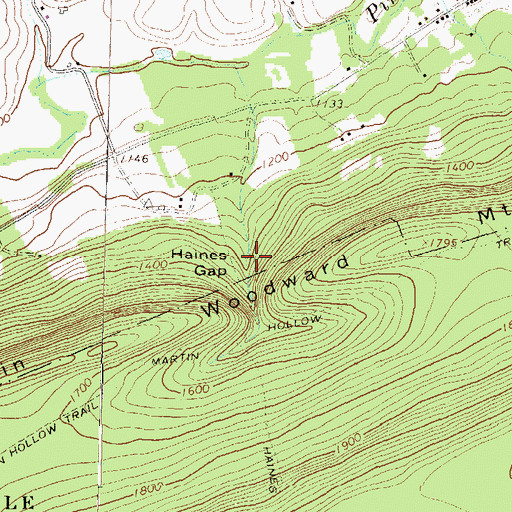 Topographic Map of Haines Gap, PA