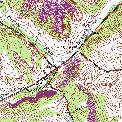 Topographic Map of Half Crown Run, PA