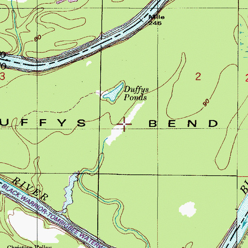 Topographic Map of Duffys Ponds, AL