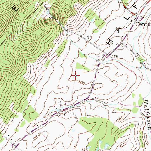 Topographic Map of Halfmoon Valley, PA