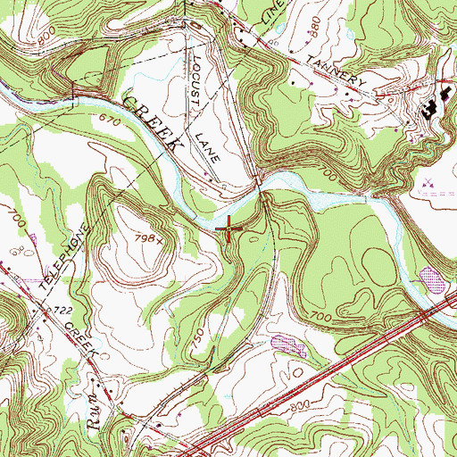 Topographic Map of Halls Run, PA