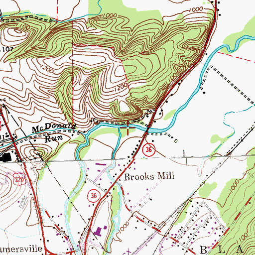 Topographic Map of Halter Creek, PA