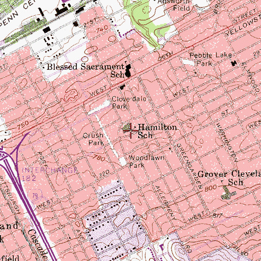 Topographic Map of Hamilton School, PA