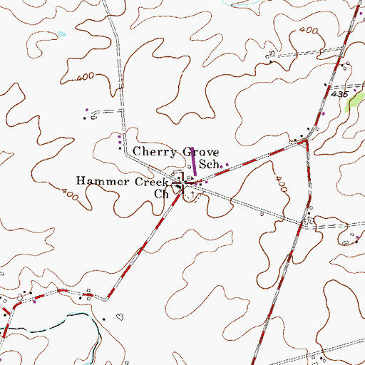 Topographic Map of Hammer Creek Church, PA