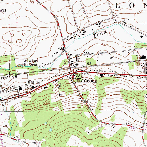 Topographic Map of Hancock, PA