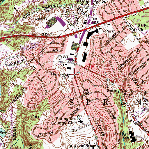 Topographic Map of Hancock Church, PA