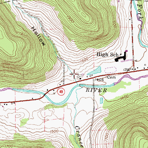 Topographic Map of Hancock Hollow, PA