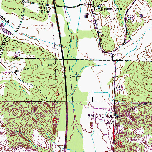 Topographic Map of Dulin Branch, AL