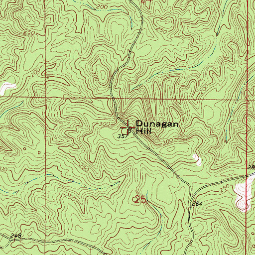 Topographic Map of Dunagan Hill, AL