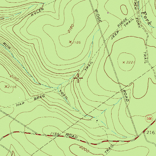 Topographic Map of Har Brac Trail, PA