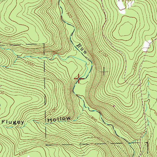 Topographic Map of Harbaugh Run, PA