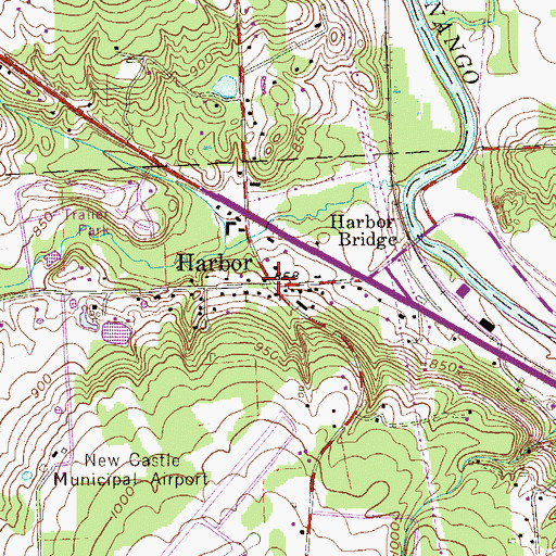 Topographic Map of Harbor, PA