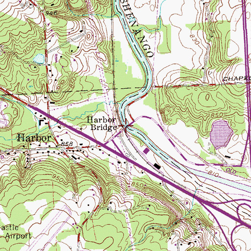 Topographic Map of Harbor Bridge, PA