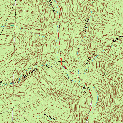 Topographic Map of Harbor Run, PA