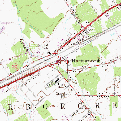 Topographic Map of Harborcreek, PA