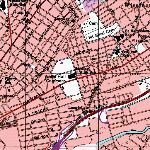 Topographic Map of Harding Junior High School, PA