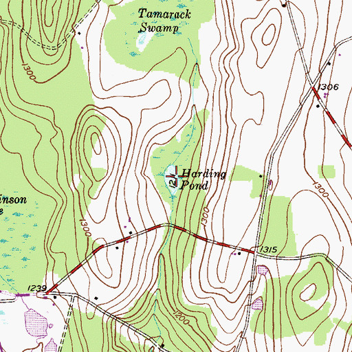 Topographic Map of Harding Pond, PA