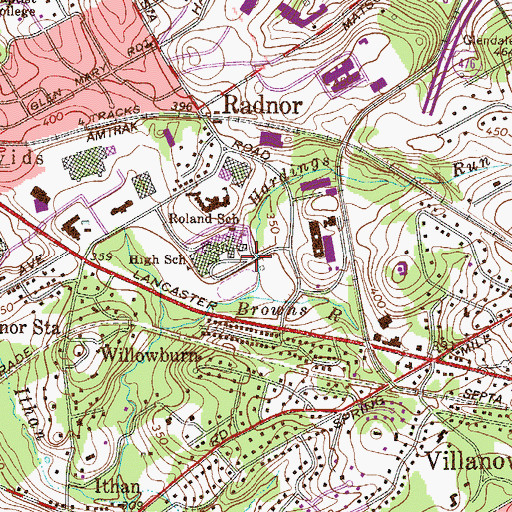 Topographic Map of Hardings Run, PA