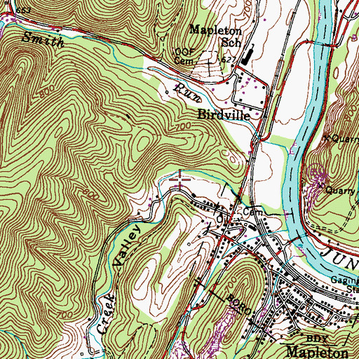 Topographic Map of Hares Valley, PA