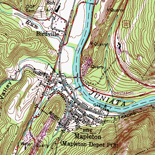 Topographic Map of Hares Valley Creek, PA