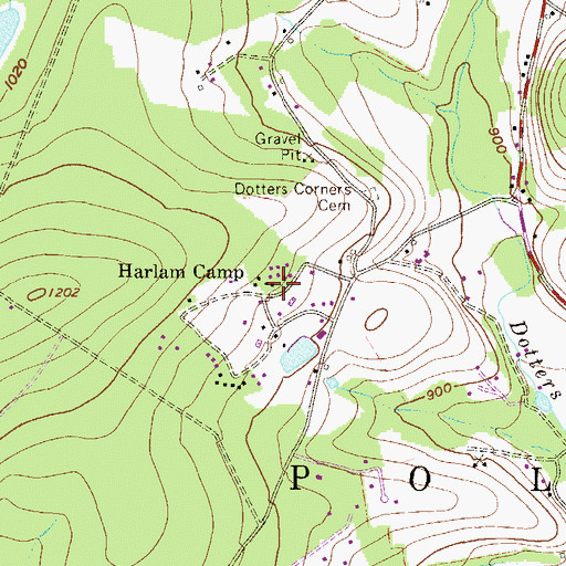 Topographic Map of Harlam Camp, PA