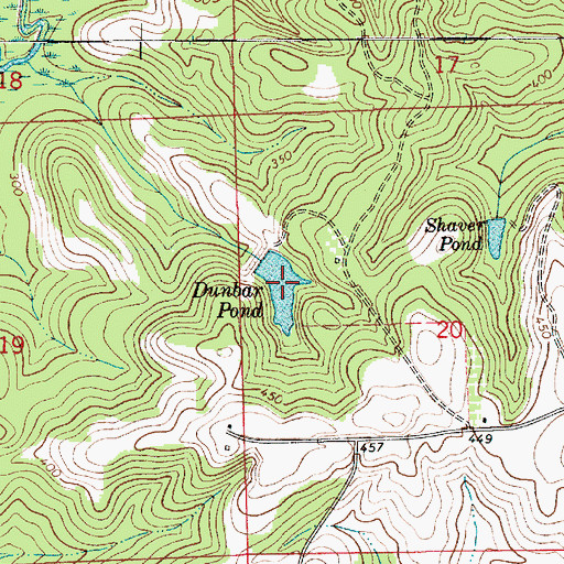 Topographic Map of Dunbar Pond, AL