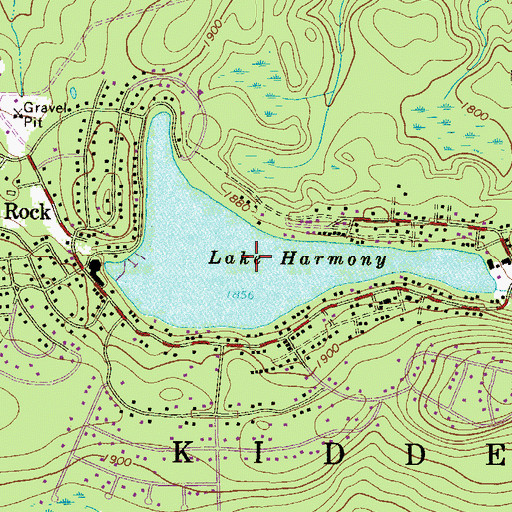 Topographic Map of Lake Harmony, PA