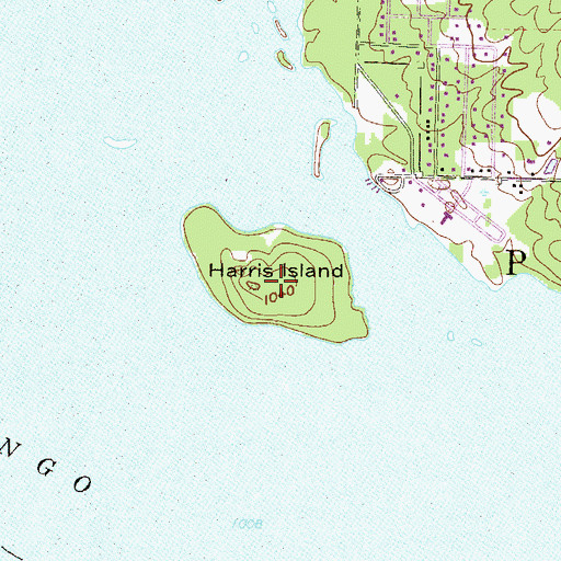 Topographic Map of Harris Island, PA