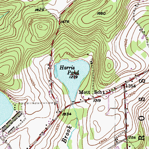 Topographic Map of Harris Pond, PA