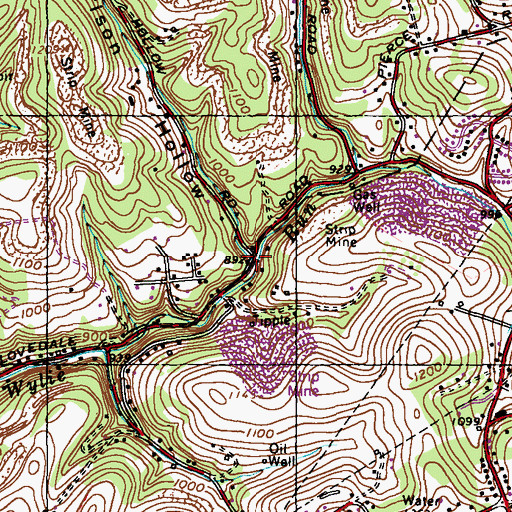 Topographic Map of Harrison Hollow, PA