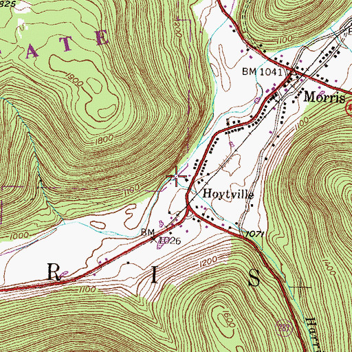 Topographic Map of Harrison Run, PA