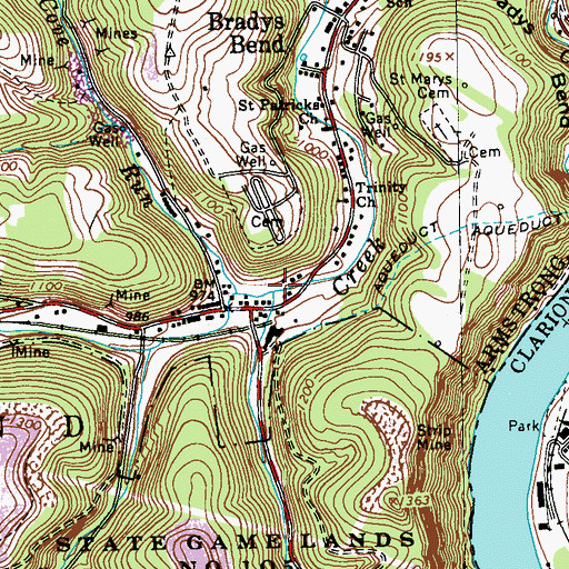 Topographic Map of Hart Run, PA
