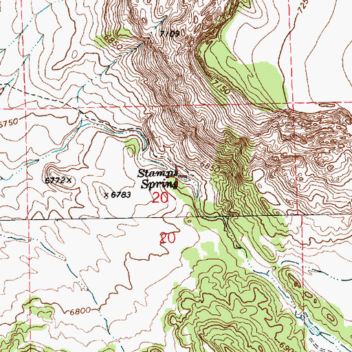 Topographic Map of Stamps Spring, AZ